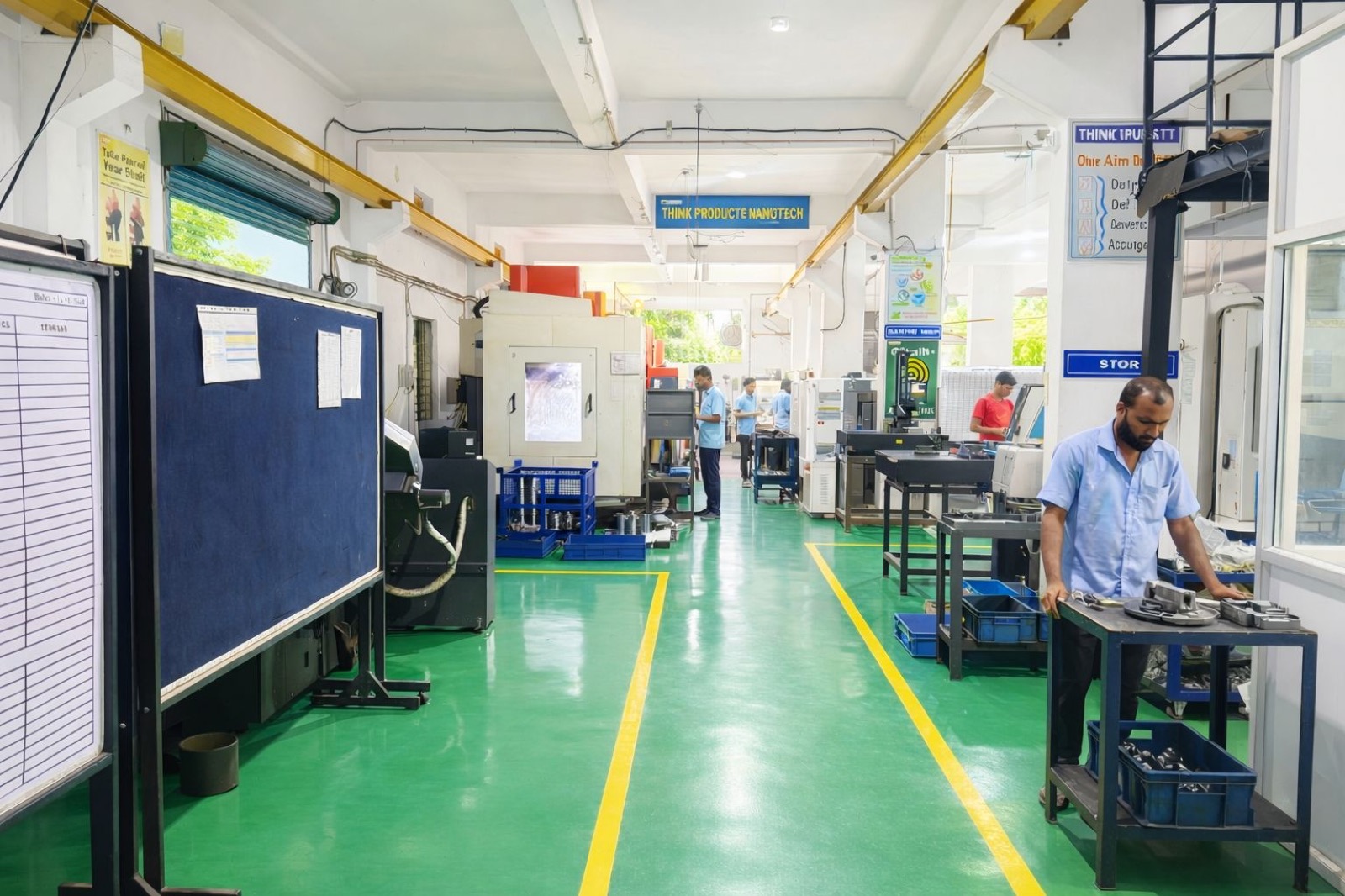 Engineers monitoring production